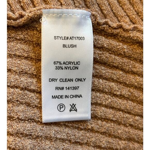 NWOT ASTR the Label Ribbed Knit Mock-T Sweater, Cross Back L/S Nice Stretch S - Picture 8 of 9